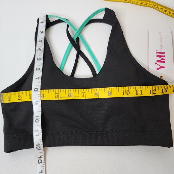 YMI Performance Sports Bras TWO - 1 Black and 1 Pink Women's Size Small NWT - Picture 4 of 16
